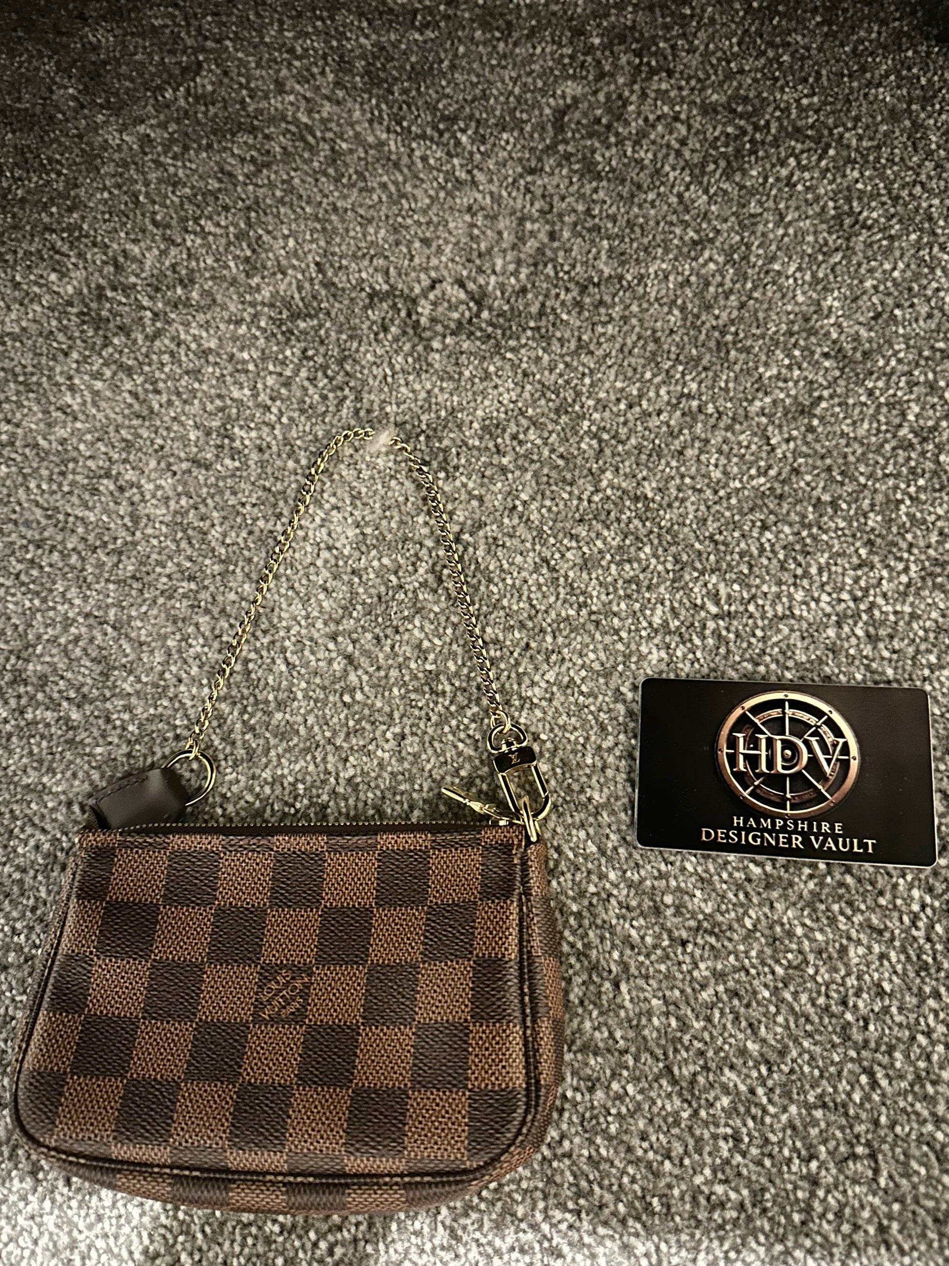 LOUIS VUITTON MINI POCHETTE BAG - DAMIER EBENE CANVAS