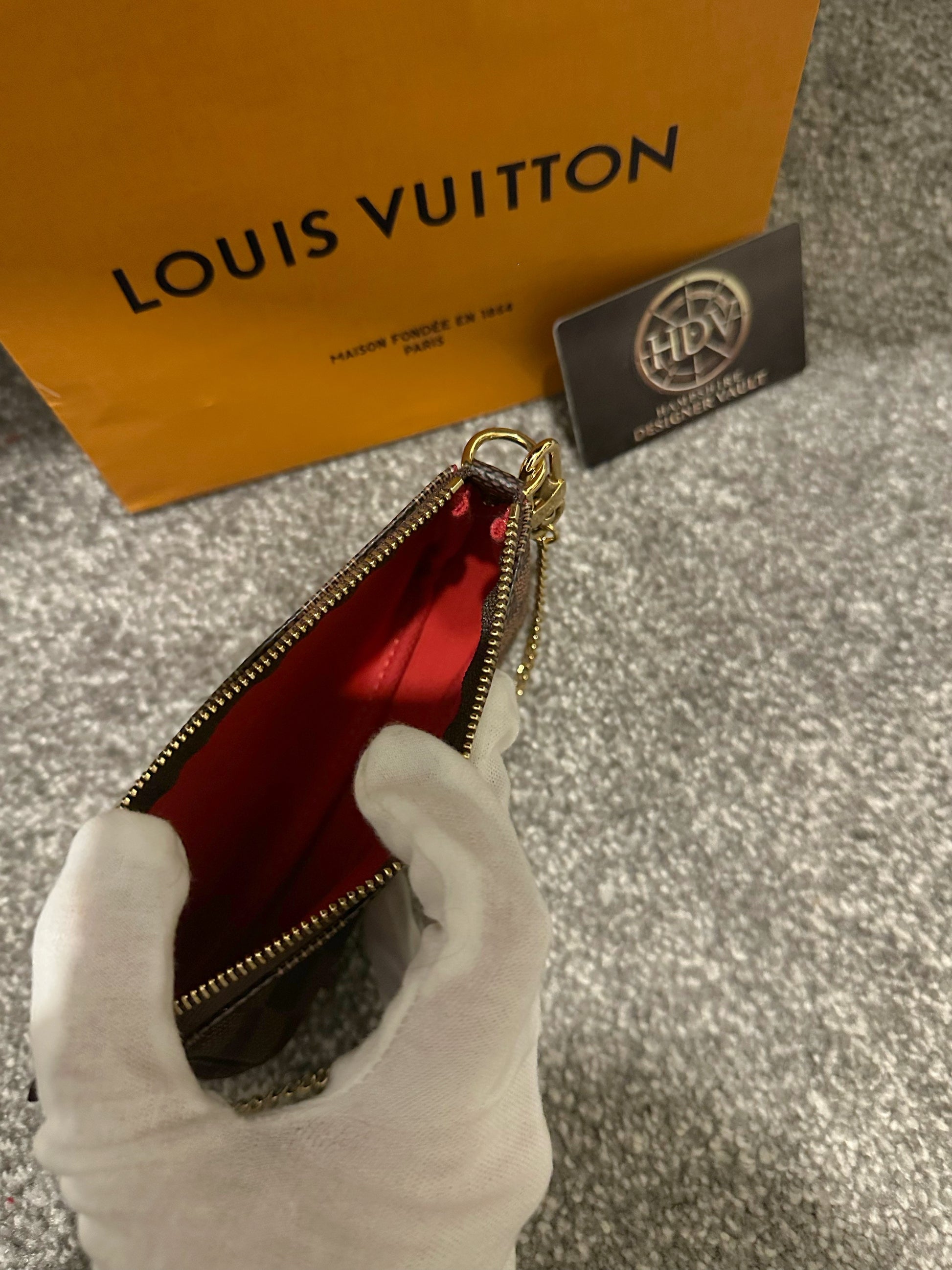 LOUIS VUITTON MINI POCHETTE BAG - DAMIER EBENE CANVAS