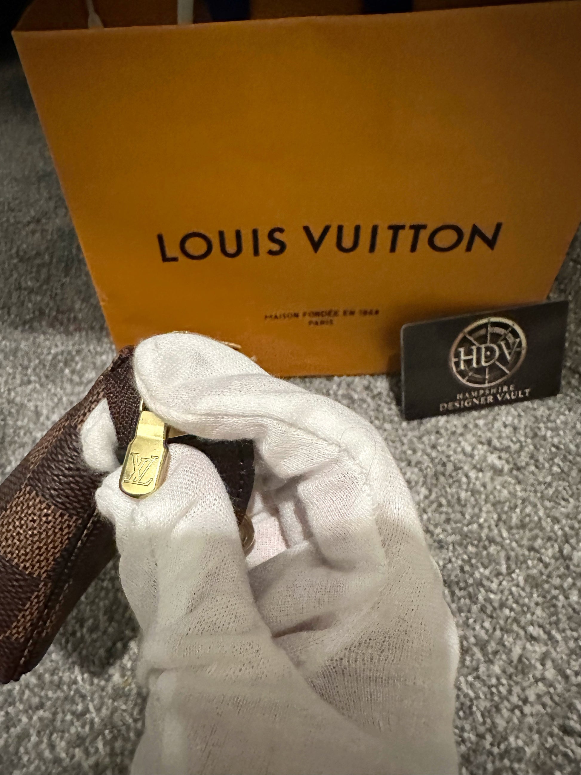 LOUIS VUITTON MINI POCHETTE BAG - DAMIER EBENE CANVAS